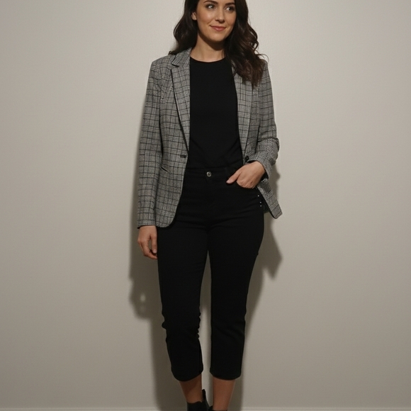 Banana Republic Gray Plaid Blazer - Picture 1 of 5